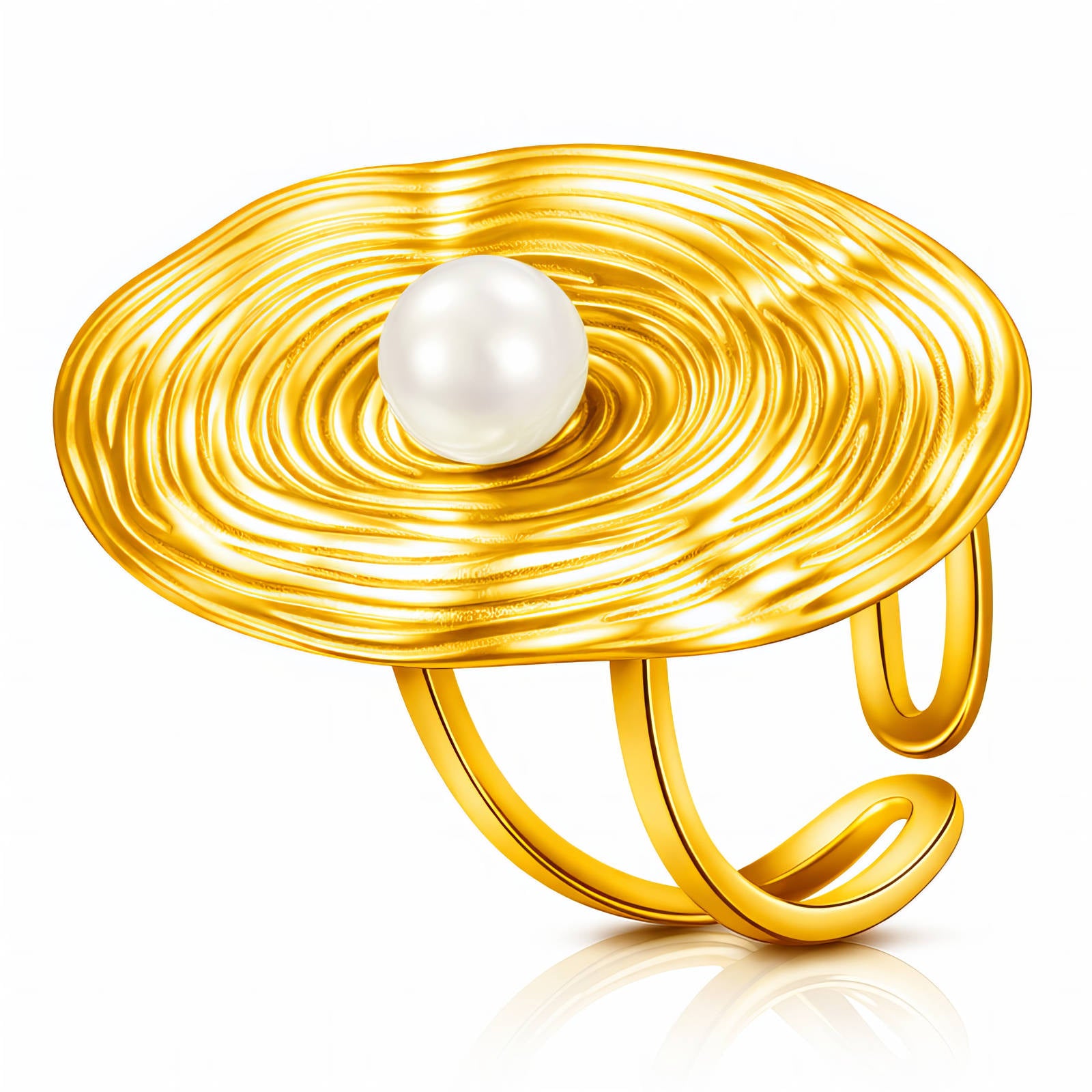 Waterproof 18K gold-plated adjustable ring by Boho Studio