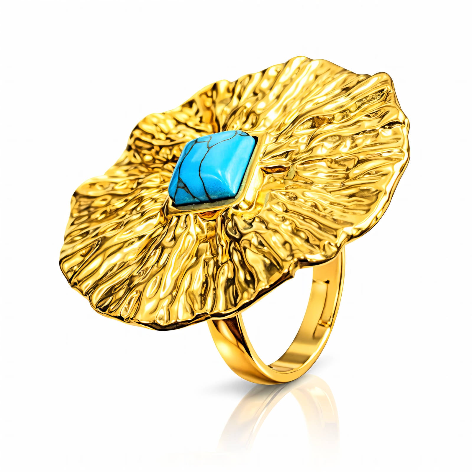 Waterproof 18K gold-plated adjustable stacking ring by Boho Studio