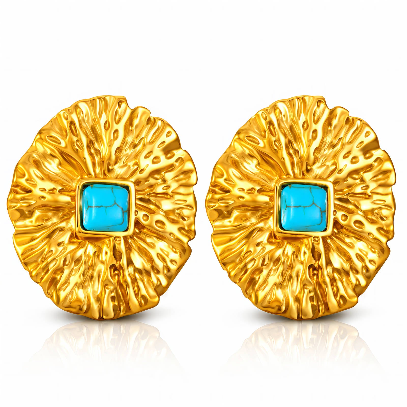 Waterproof 18K gold-plated stud earrings by Boho Studio