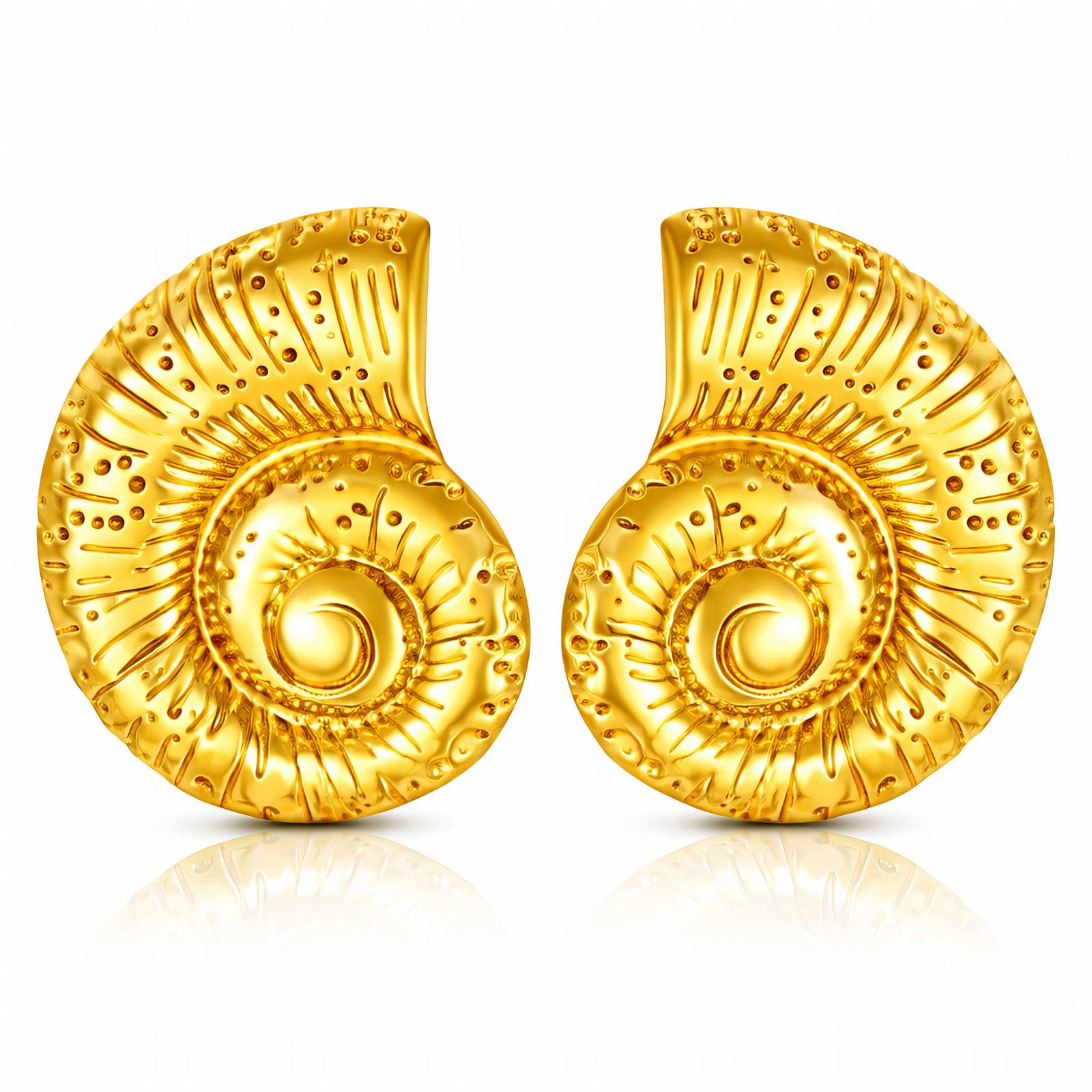 Waterproof gold sea stud earrings by Boho Studio