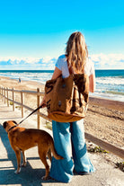 Boho Studio Riviera sand canvas beach tote bag