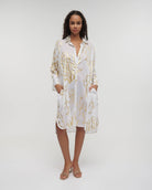 Boho Studio ivory cotton kaftan for resort wear