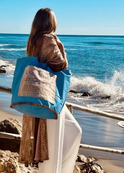 Boho Studio Capri driftwood canvas tote bag