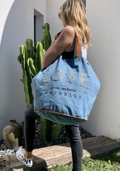 Boho Studio Positano classic canvas beach tote