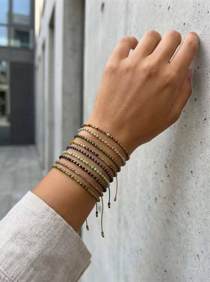 Boho Studio Miyuki glass bead bracelets set with adjustable cords